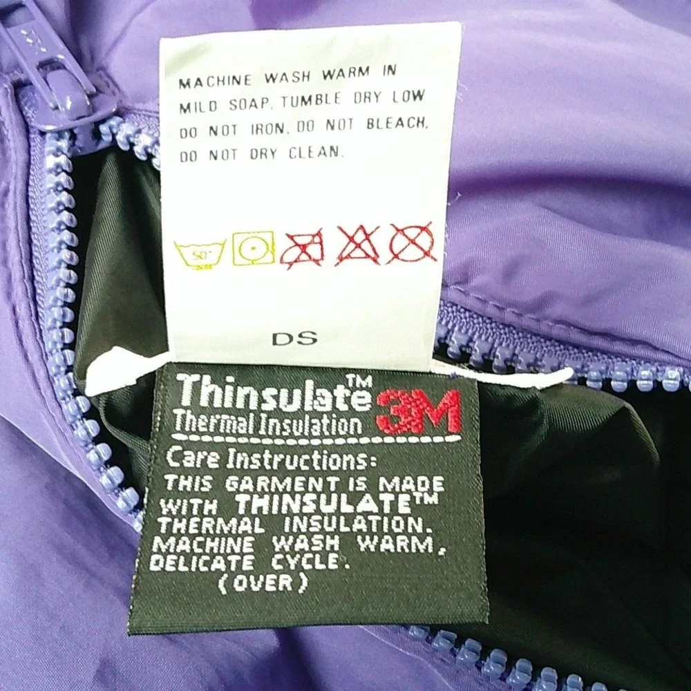 Vintage 90's Columbia Reversible Bomber Jacket Mens XXL Black Purple Thinsulate